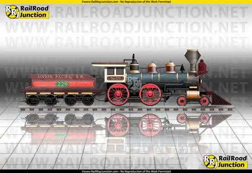 Color image representing the 4-4-0 (American / 8-Wheeler / Standard) locomotive unit