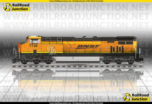 Color image representing the GE ES44C4 (GE Evolution) locomotive unit